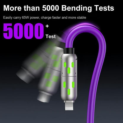 [Buy 1 Get 1 Free]-6.6Ft 4-In-1 USB-C Cable, PD Fast Charging, Data Sync, EXAVON USB-A, Type-C, Lightning, Aluminum, Compatible