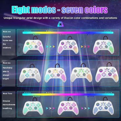 XBOX ONE RGB Controller for Xbox One/Xbox Series & PC, Programmable Macro & Turbo Gamepad with Dual Vibration