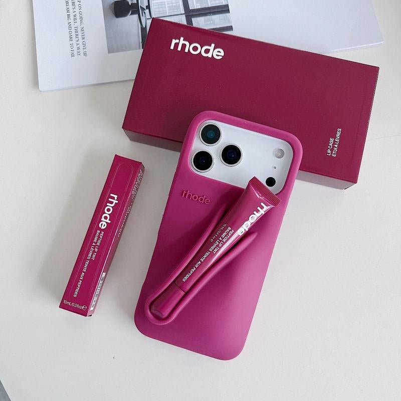 Rhode Silicone Phone Case with Built-In Lip Balm – Soft & Shockproof, for Iphone 11–17 Pro Max