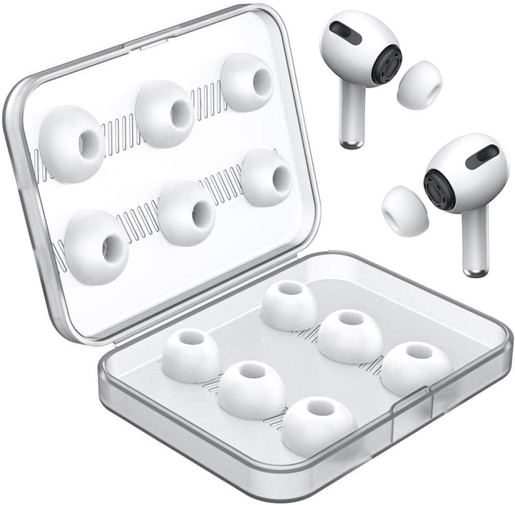 12 Pieces Replacement Ear Tips for Airpods Pro and Airpods Pro 2Nd Generation with Noise Reduction Hole, Silicone Ear Tips for Airpods Pro with Portable Storage Box And(S/M/L) (6 Pairs)