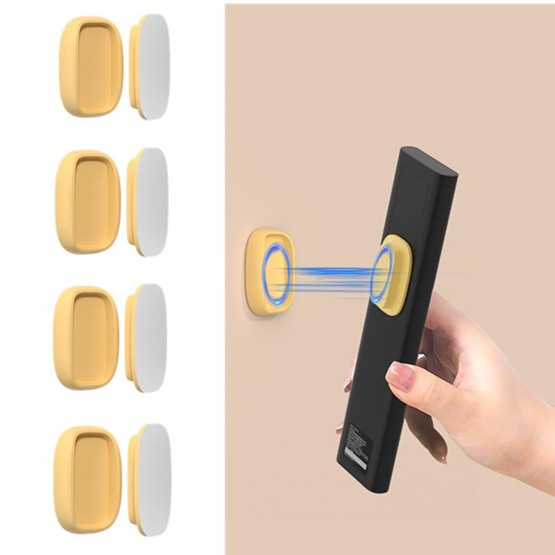 No Hole Hooks Magnetic Remote Holder 4 Pack with Strong Self Adhesive Mount Durable Silicone Organizer for TV Fan or Wall Practical Anniversary Gift - Smooth Storage Shelf Organizer Suction Cup and Drain Holes