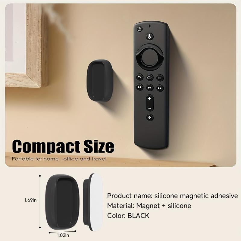 No Hole Hooks Magnetic Remote Holder 4 Pack with Strong Self Adhesive Mount Durable Silicone Organizer for TV Fan or Wall Practical Anniversary Gift - Smooth Storage Shelf Organizer Suction Cup and Drain Holes