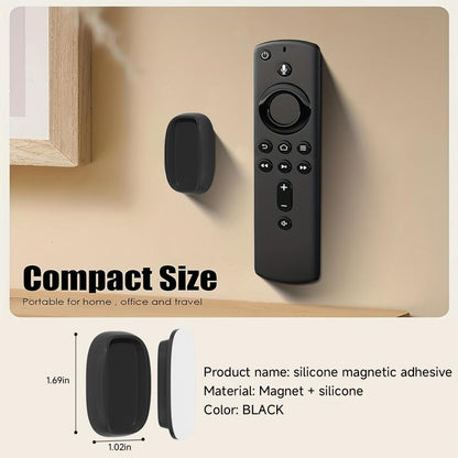 No Hole Hooks Magnetic Remote Holder 4 Pack with Strong Self Adhesive Mount Durable Silicone Organizer for TV Fan or Wall Practical Anniversary Gift - Smooth Storage Shelf Organizer Suction Cup and Drain Holes