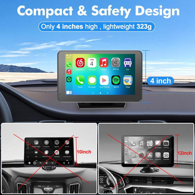 【Paslda】New Year Gift ：2026 Upgraded Wireless Carplay Screen for Andriod & Iphone : the Ultimate Portable Car Play Adapter for Seamless In-Car Entertainment