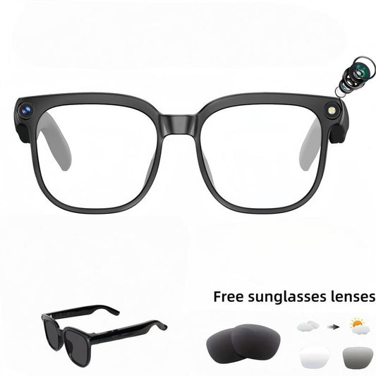 Smart AI Camera Glasses with 8MP Photochromic Lenses ,Button Touch Adjustment for Travel Outdoor Adventures Hands-Free Photography 160+Languages Real-Time Translation Bluetooth Wireless Wearable Video Recording UV Protection ,Black Friday & Cyber Monday