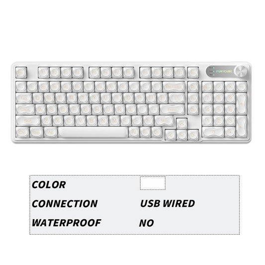 FURYCUBE IP98 Foundation Keyboard 98Keys Wired with Number Pad Silent Media Knob Custom Mechanical Feel RGB Backlit Ergonomic for PC MAC PS4 Xbox ONE