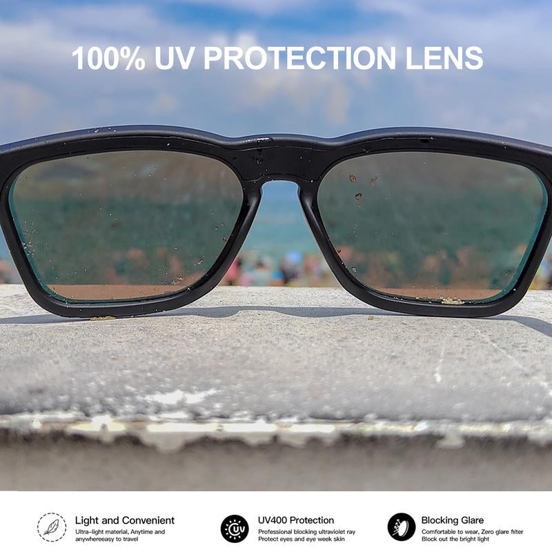 Oho Sunshine Edge Camera & Bluetooth Sunglasses with Open Ear Speaker Headset Headphone, Indoor&Outdoor Sports, Polarized UV Protection, for Men and Women