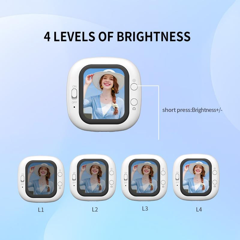 Mini Smartphone Vlog Selfie Display Screen Magnetic Selfie Monitor Compatible with Iphone and Android Rear Camera Selfie Vlog Live Tiktok White