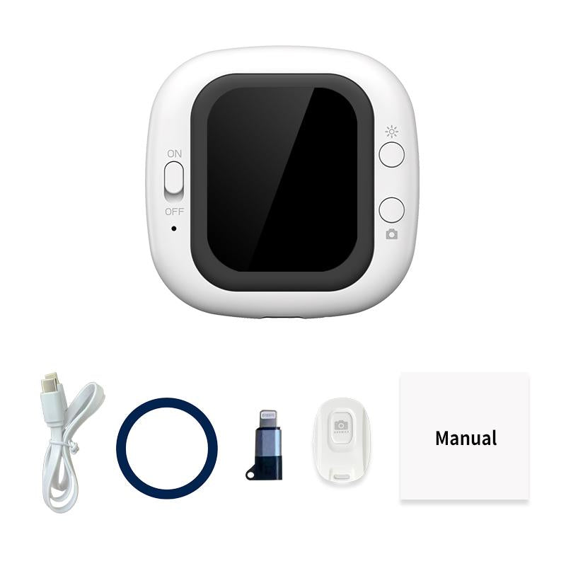 Mini Smartphone Vlog Selfie Display Screen Magnetic Selfie Monitor Compatible with Iphone and Android Rear Camera Selfie Vlog Live Tiktok White