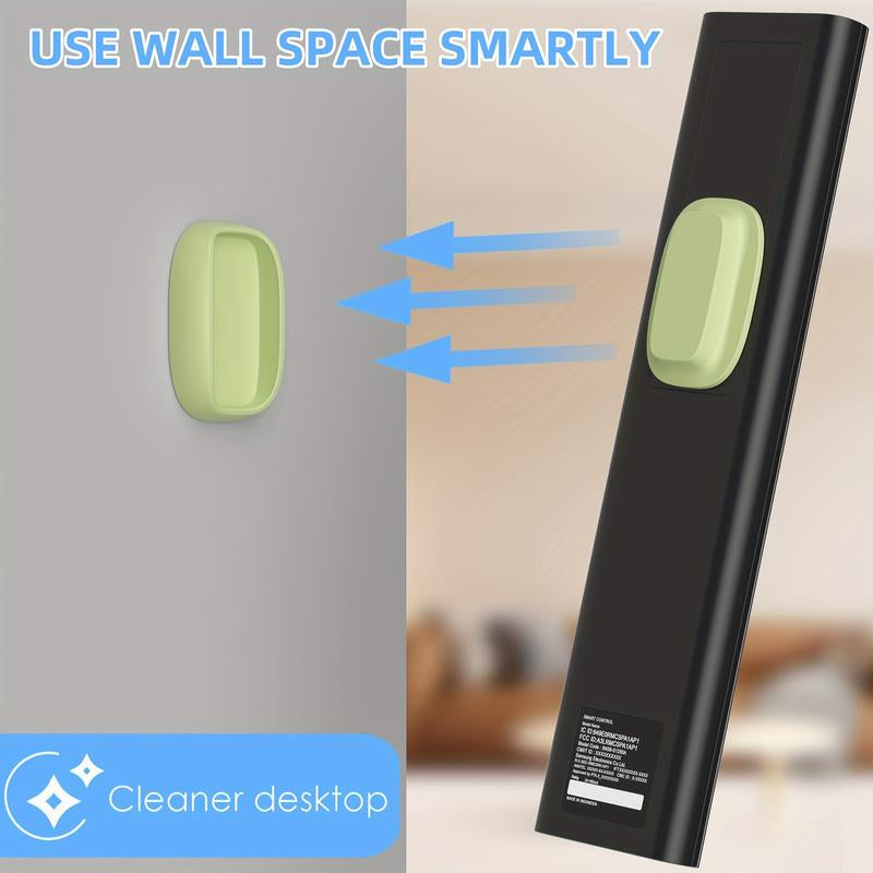 No Hole Hooks Magnetic Remote Holder 4 Pack with Strong Self Adhesive Mount Durable Silicone Organizer for TV Fan or Wall Practical Anniversary Gift - Smooth Storage Shelf Organizer Suction Cup and Drain Holes